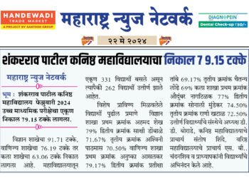 शंकरराव पाटील कनिष्ठ महाविद्यालयाचा निकाल 7 9.15 टक्के