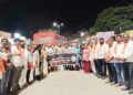 भूममध्ये शिवसेनेचे गोलाई चौकामध्ये निषेध आंदोलन
