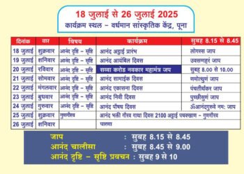 पुणे में श्री गुरु आनंद आठई महोत्सव 2025