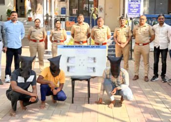 सराईत गुन्हेगारांकडून ४ गावठी पिस्तूल, ५ जिवंत काडतुसे जप्त