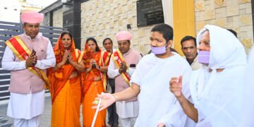 तेरापंथ की उद्गम-स्थली केलवा में आचार्य महाश्रमण का पगलिये